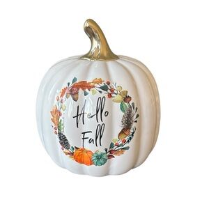 Decorative “Hello Fall” Ceramic Pumpkin Fall Decor‎